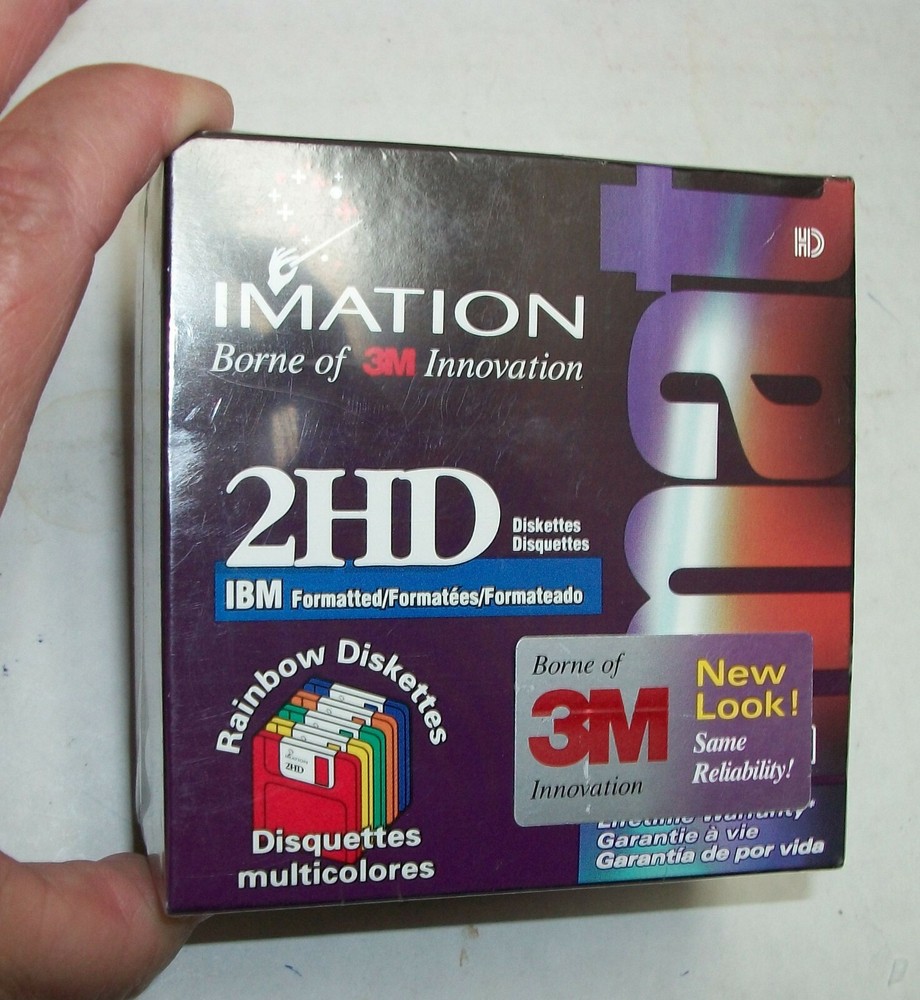 Imation 3.5" Floppy Disks Diskettes 10 Pack IBM Formatted Anti Static 2HD NOS