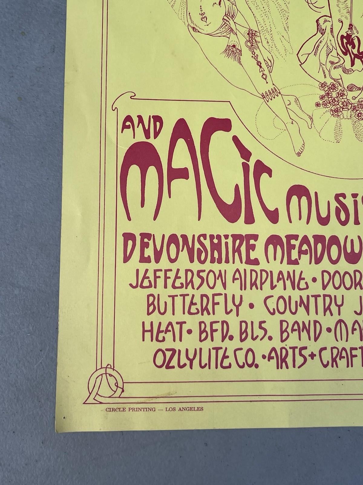 1967 Fantasy Faire and Magic Music Festival Original Concert Poster The Doors