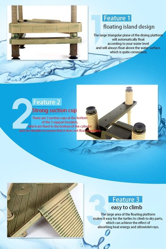 Large turtle basking platform for aquatic turtles, Floating dock turtle -SIZE:L