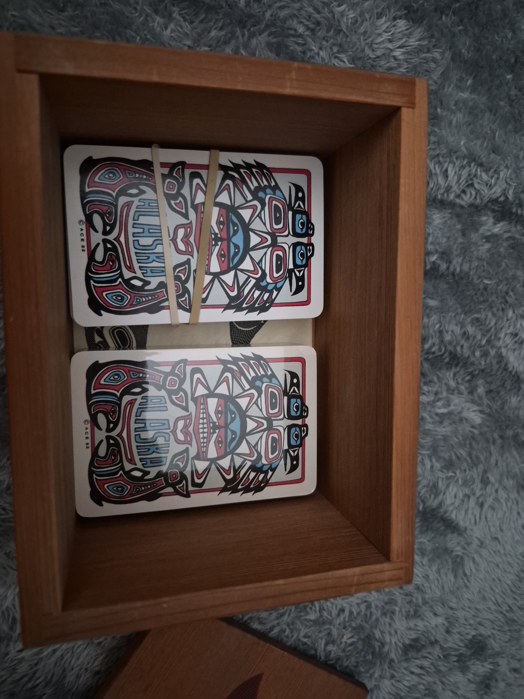 Upper Tribe Skagit SALMON Wooden Trinket Box w Lid P Dunthorne 1988