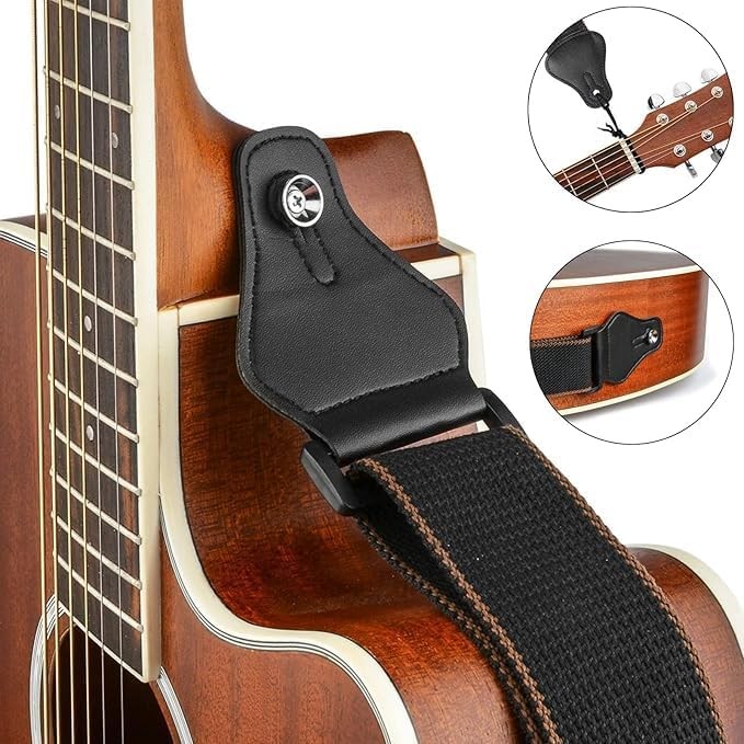 ROTOPATA Guitar Strap, Adjustable Cotton Straps with Medium, Black