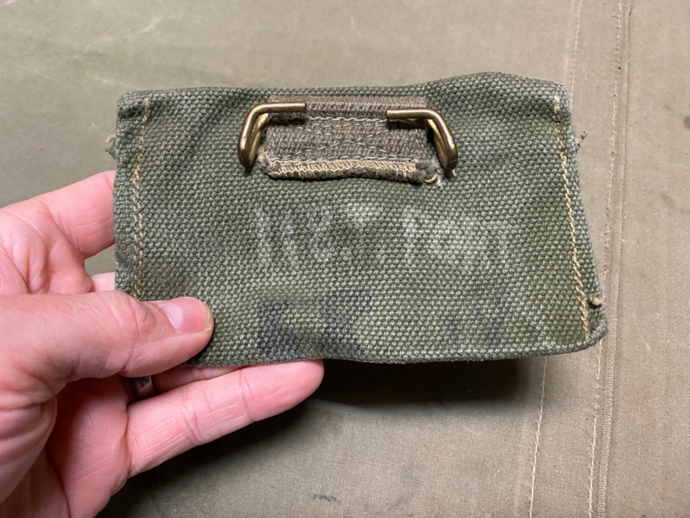 ORIGINAL WWII US ARMY M1942 FIRST AID CARRY BELT POUCH-OD#7
