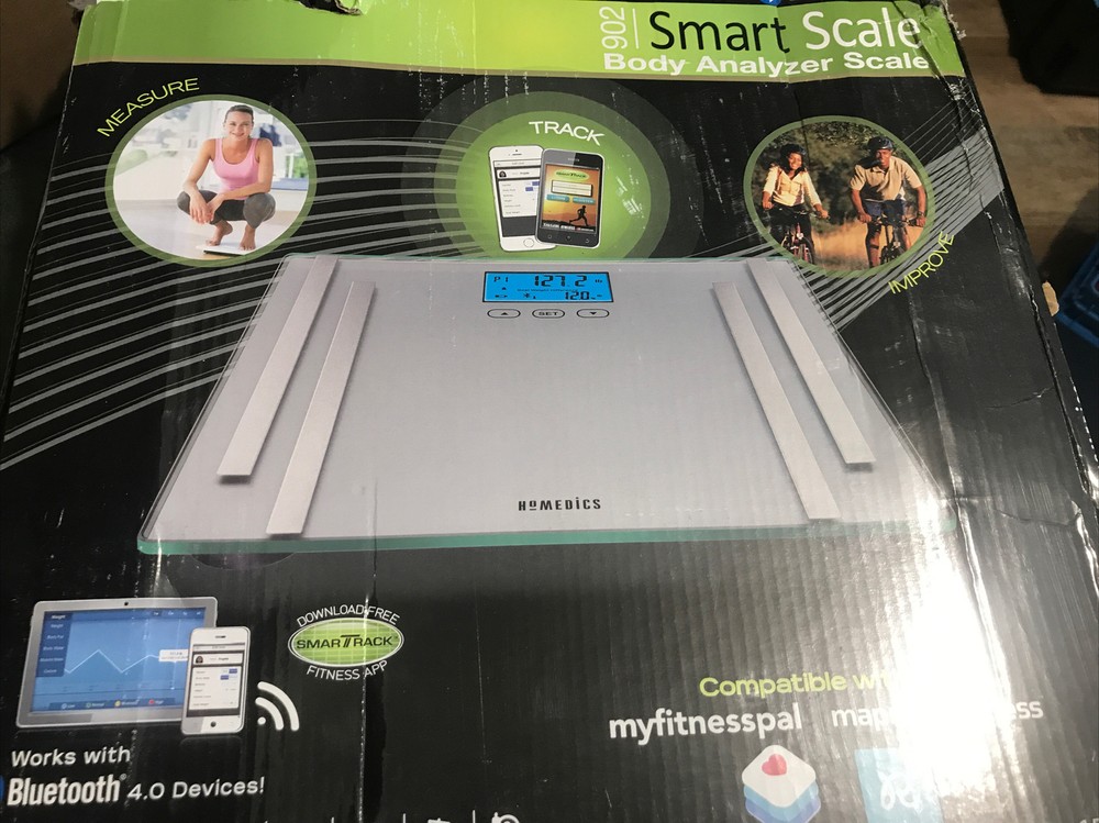 Homedics 902  Bluetooth Smart Scale Many Many Features Open Box