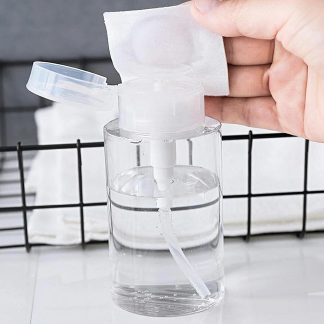 Push Down Empty Liquid Pumping Bottle Dispenser for Nail Polish & Makeup Remover