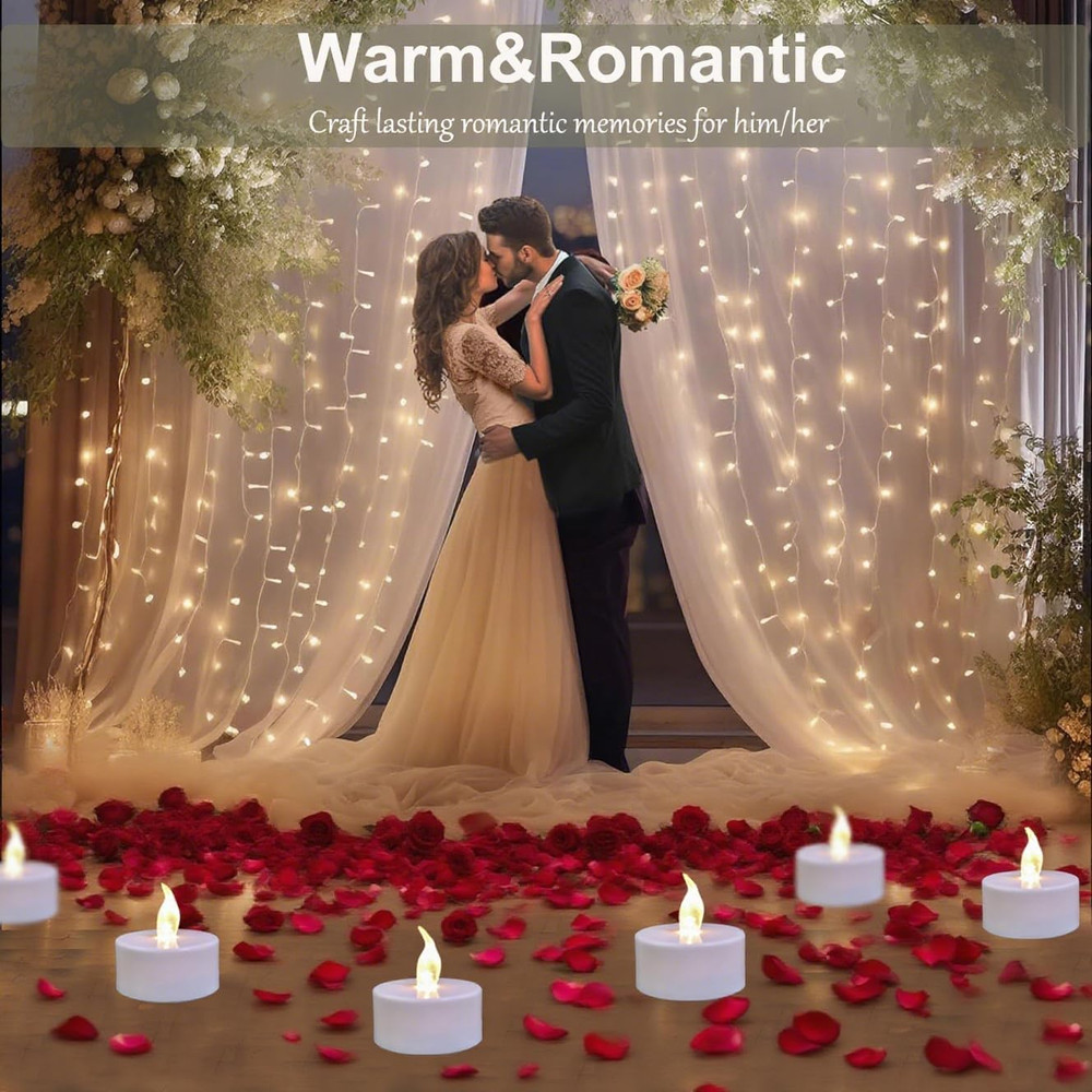 Flameless Led Tea Lights Candle with Remote Control Long Lasting Battery 12 Pack