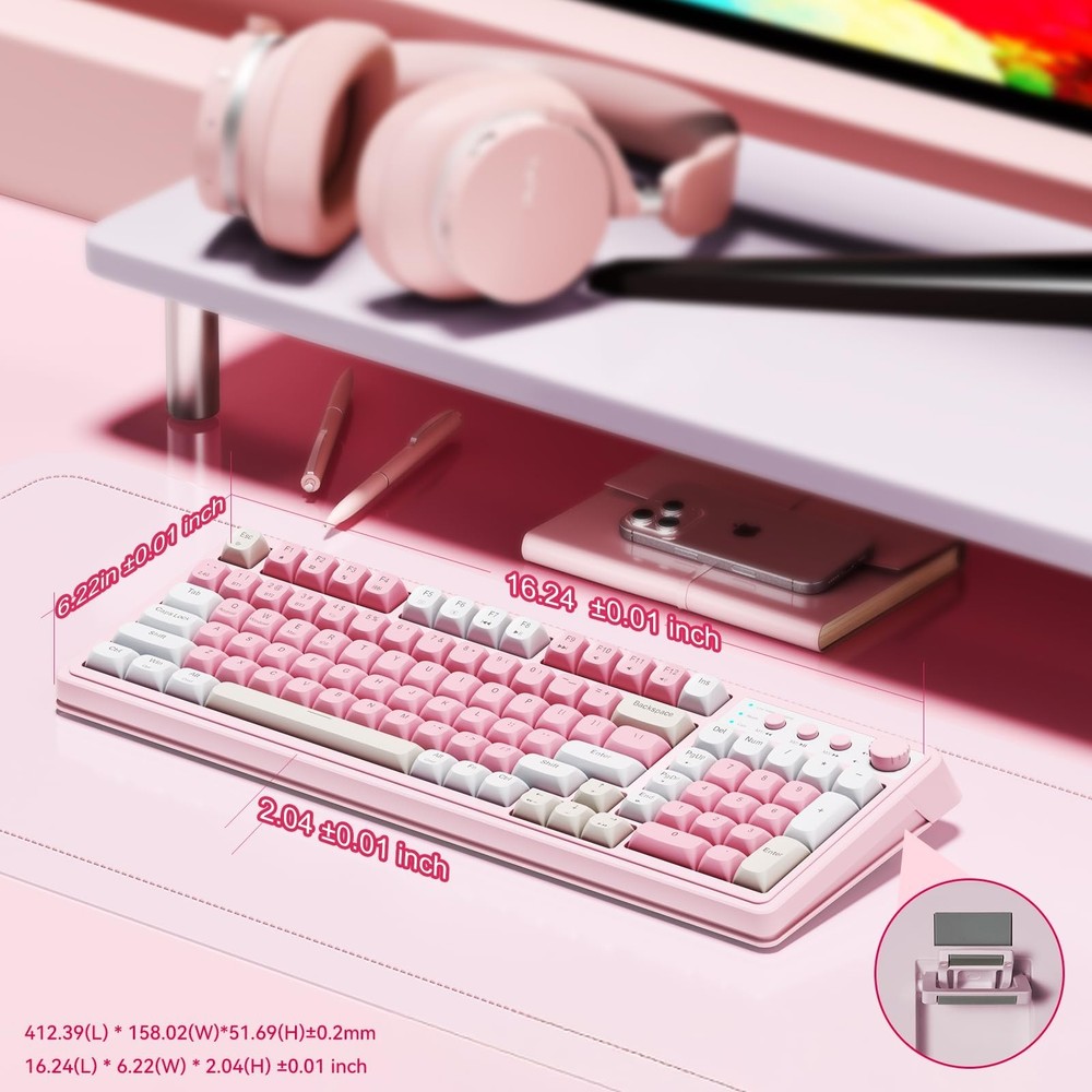AULA 99 Key Keyboard, Wireless Gaming Keyboard Bluetooth Computer Keyboards C...