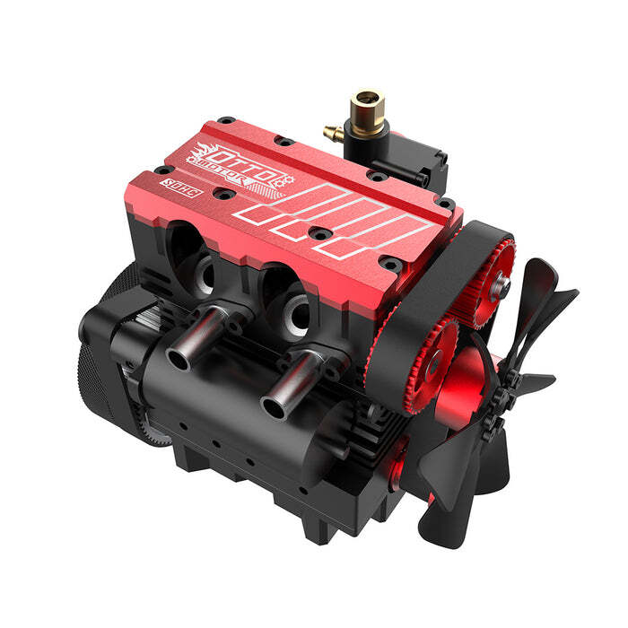 Engine Nitro Model 7cc SOHC Inline Double Cylinder 4 Stroke With Air Cooled Kit