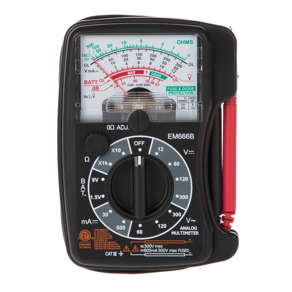 Hyper Tough Electric Circuits and Power Outlets Analogue Multi-meter Tester