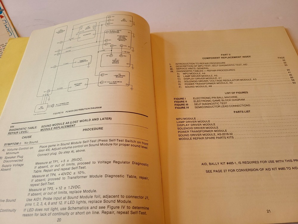 1978 Bally Electronic Pinball Games Repair Procedures Module Replacement Level