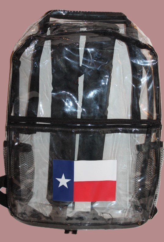 Clear Backpack Texas Flag