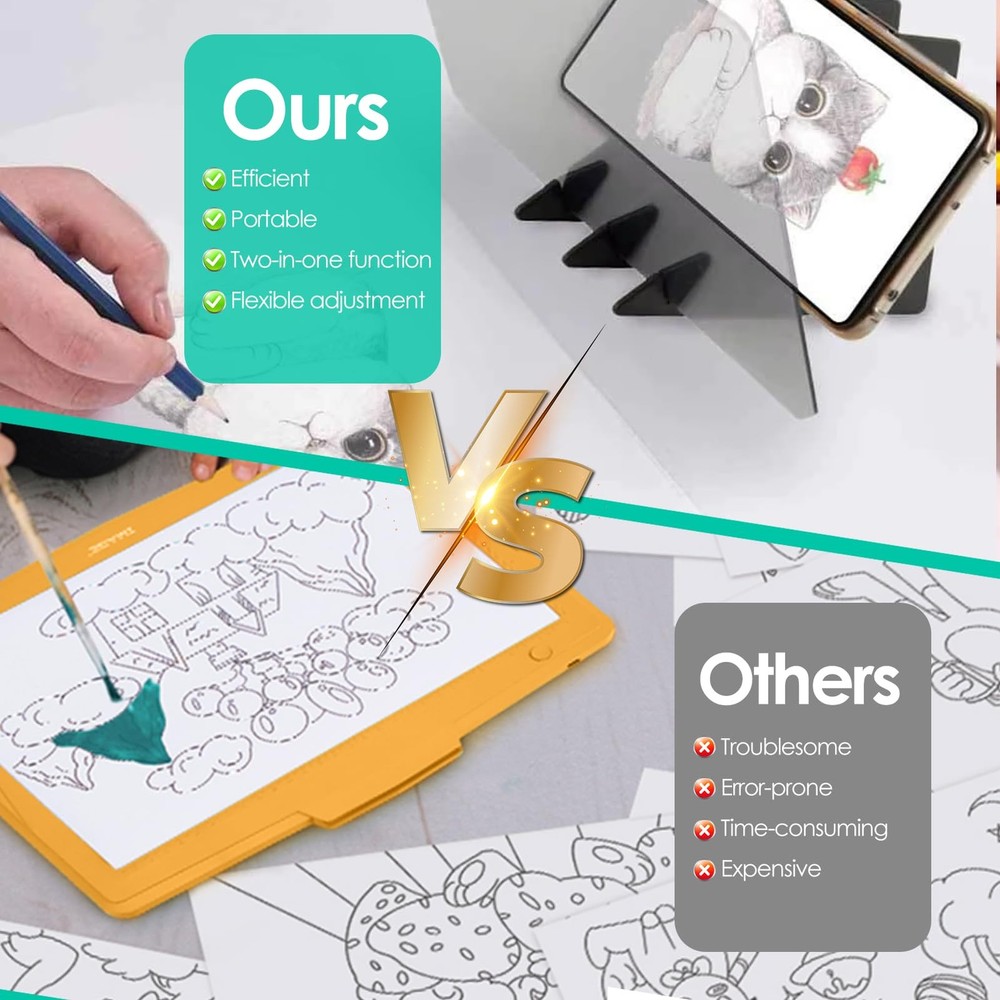 Optical Drawing Board & Tracing Projector, 2-Sided Projection Board for Drawi...