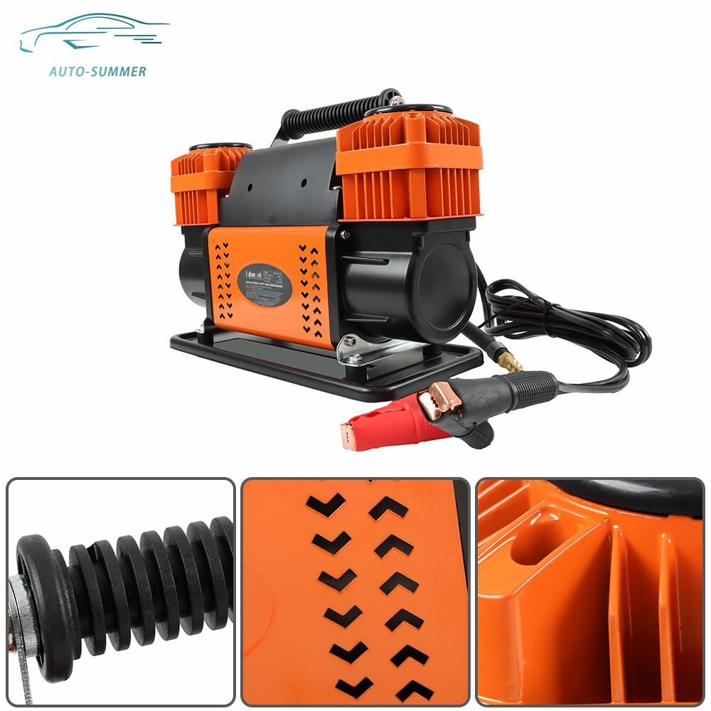 Heavy Duty Dual Cylinder 12V Portable Inflator For Truck Tires Max 150 PSI