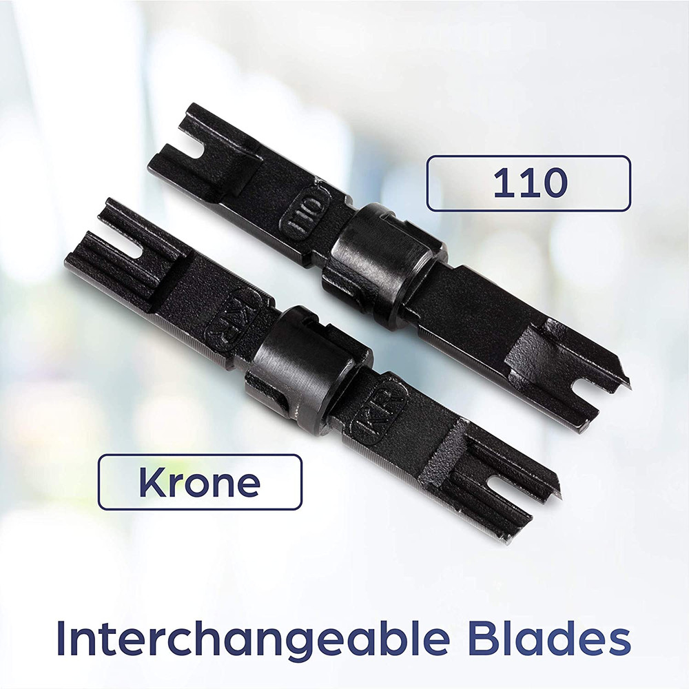 Punch Down Tool With 110 And Krone Blade, Insert & Cut Terminations In One Op...