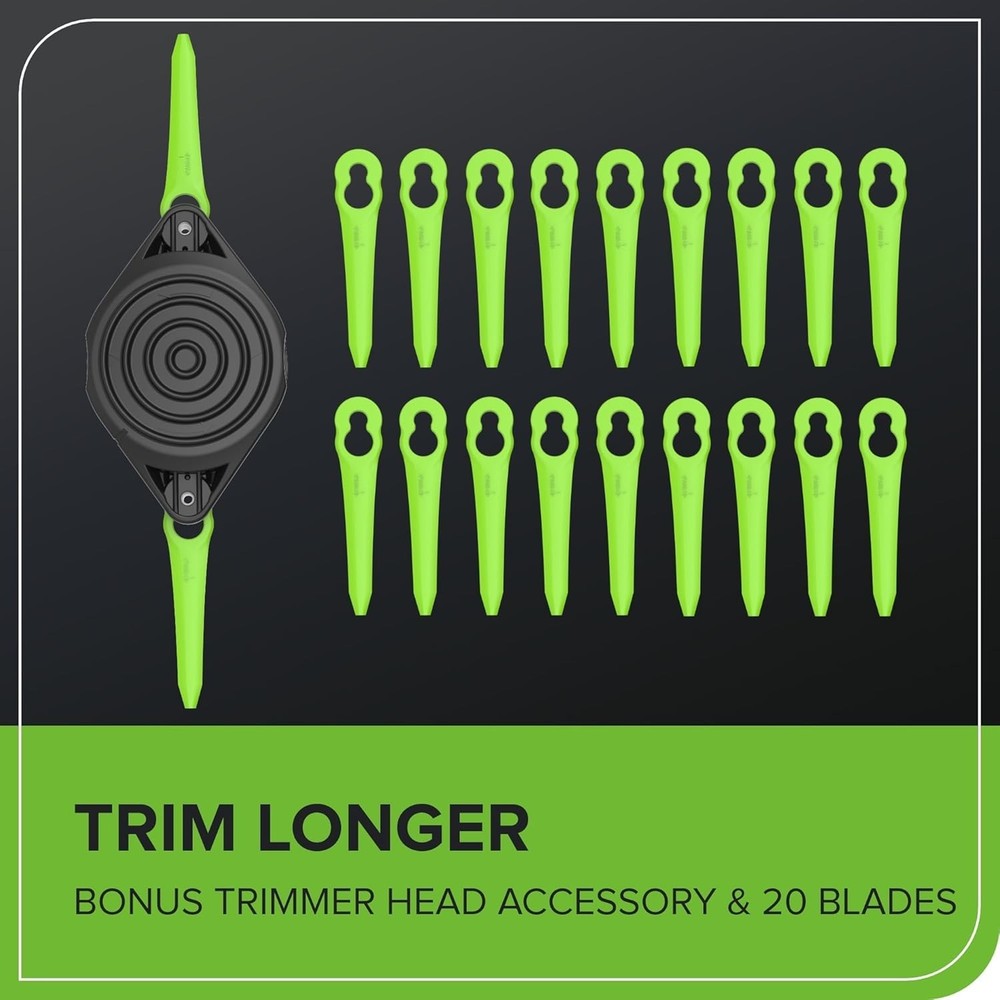 40V 13" Cordless String Trimmer/Weed Wacker + Edger Includes 20 Blades, 2.0Ah...