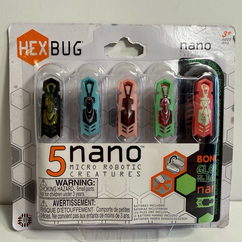 HEXBUG Nano Micro Robotic Creatures 5 Pack Sealed Glow Bonus Starter Set