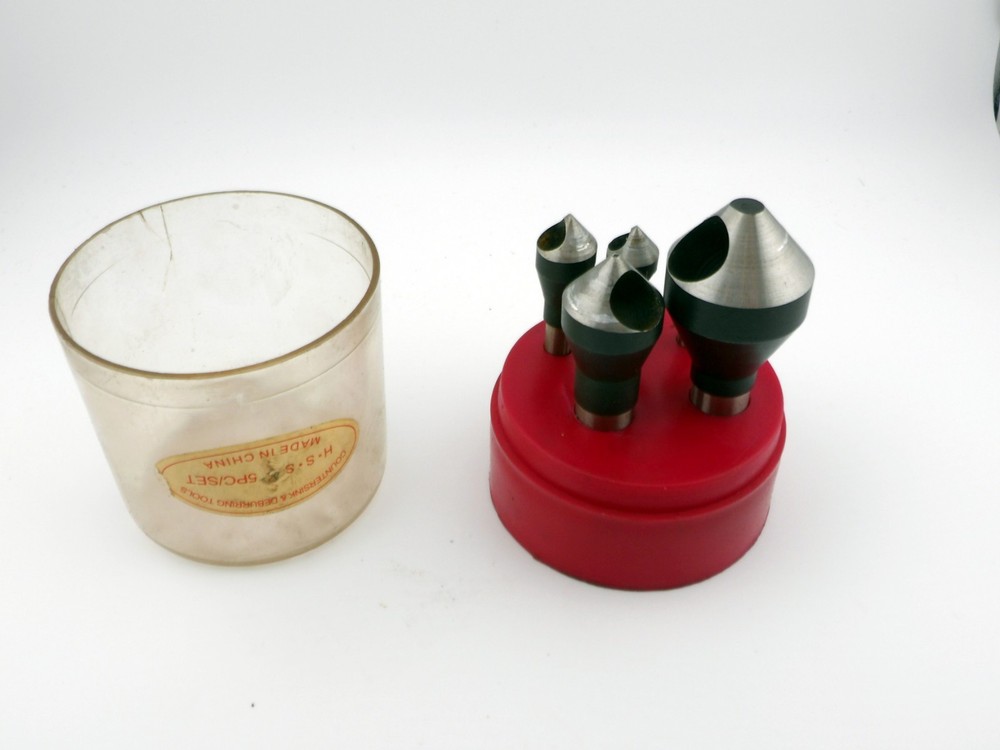 5 Piece Set HSS Countersink & Deburring Tools in Case