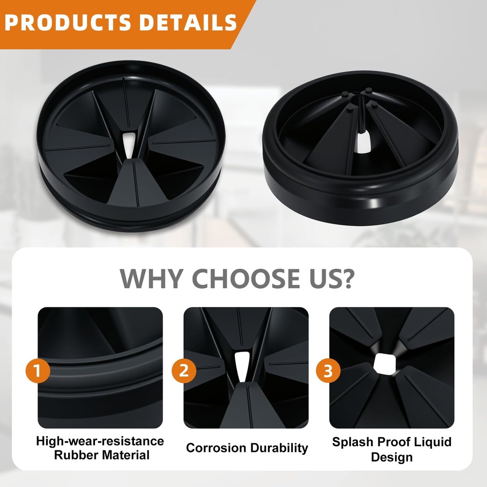 Garbage Disposal Splash Guard 3 3/8" for InSinkErator Evolution Series, Black