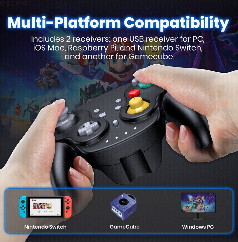 Wireless Gamecube Controller USB Receiver for Switch PC/ NGC Adapter for Wiii GC