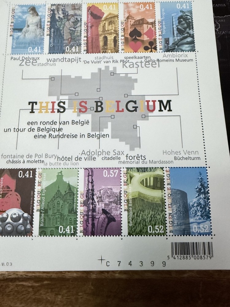 5 rare Belgiun post mini sheets