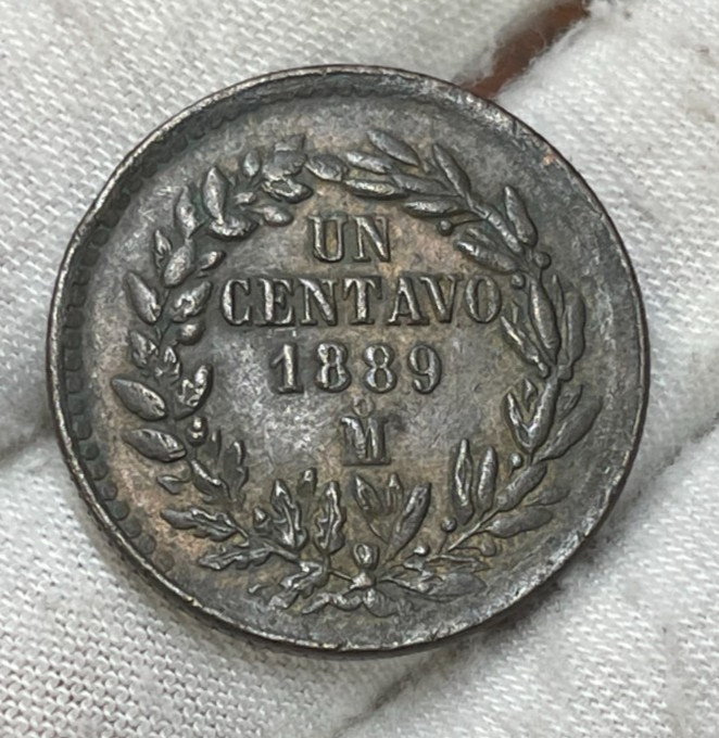 1889 Mexico One Centavo Coin Excellent Condition