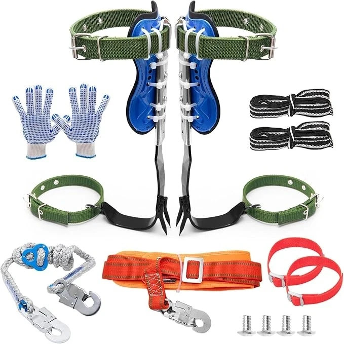 Tree Climbing Spikes, Tree Climbing Gear with Adjustable Climbing Belt- Tree
