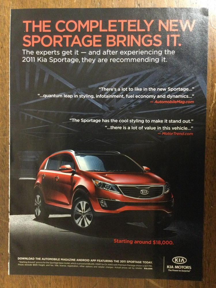 Misc 4955 Advertisement 2011 KIA Sportage October 2010