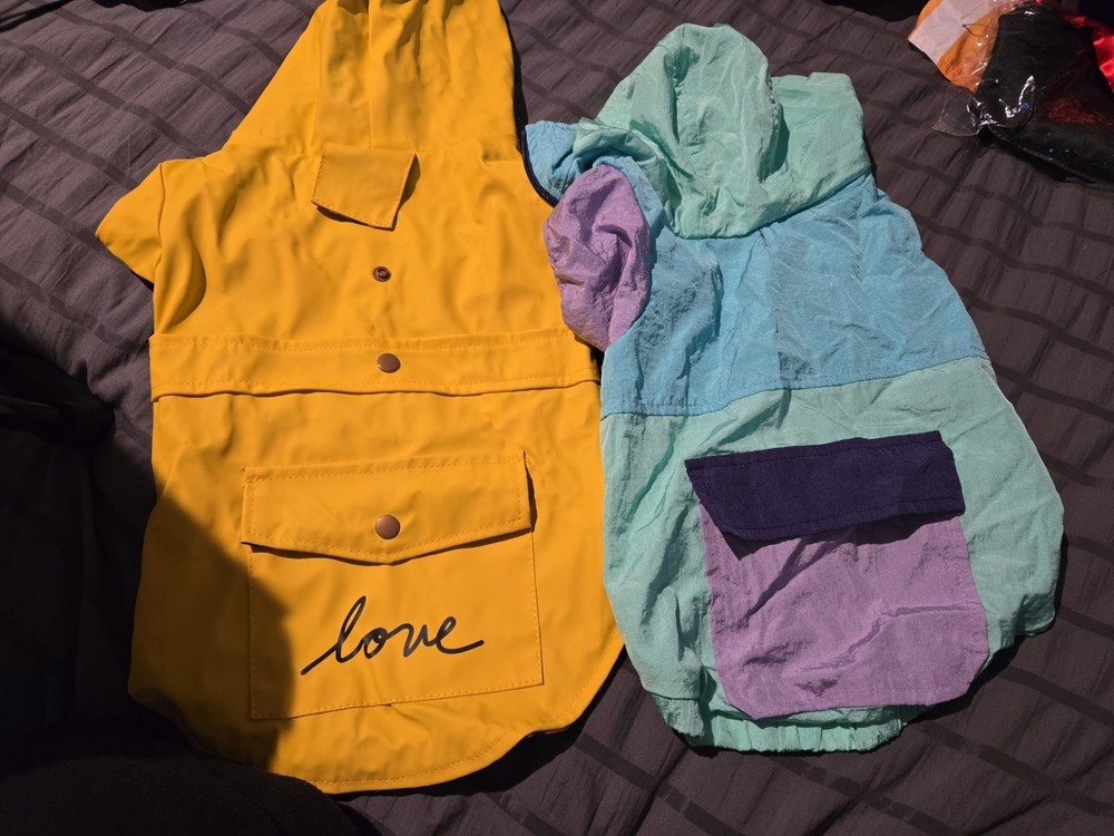 2x Dog Rain Jacket And Wind Breaker Medium