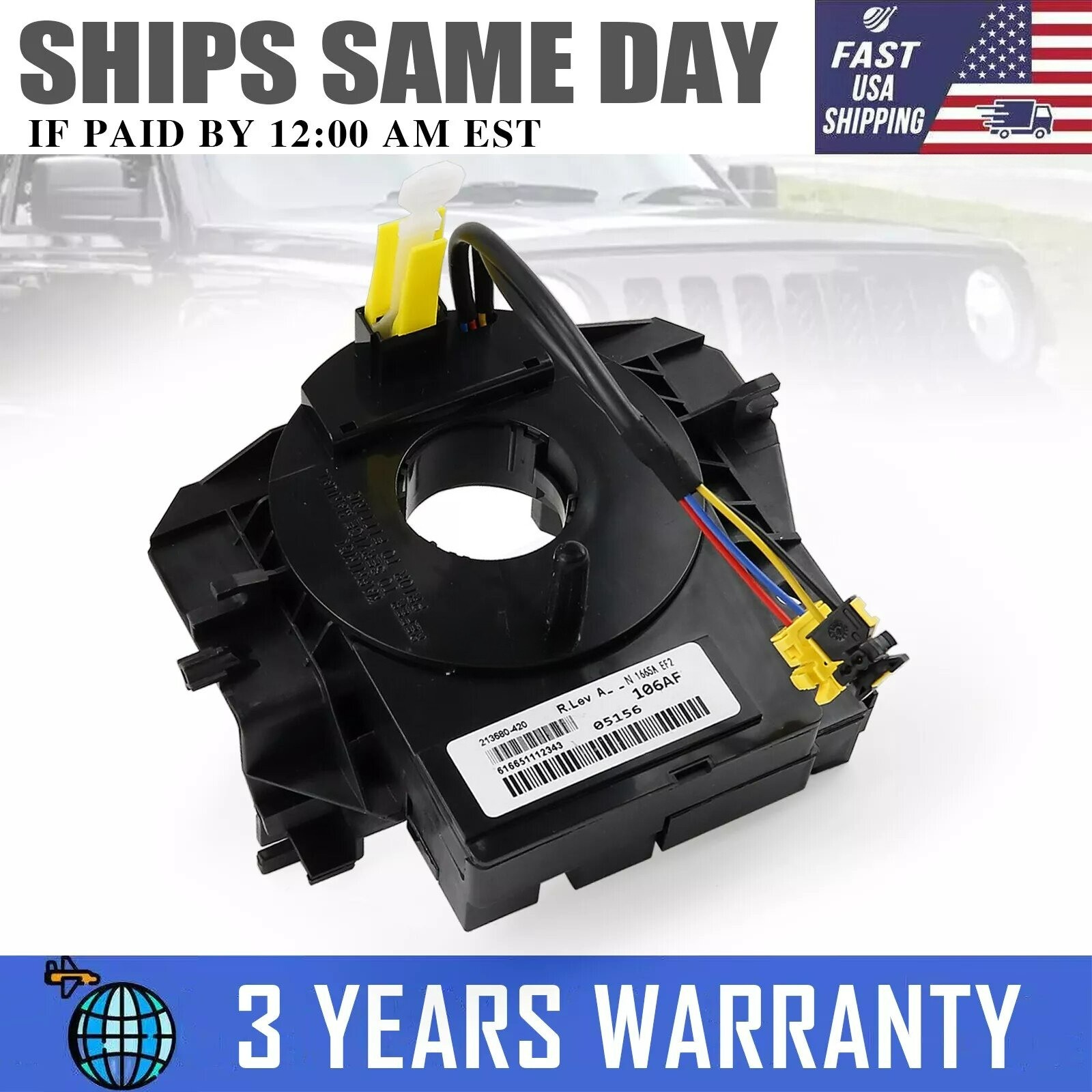 Clock Spring With Angle Sensor Steering Wheel For Jeep Wrangler JK 2007-2018