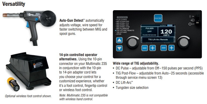 Miller Multimatic 235 Multiprocess Welder w/Running Gear (951846)
