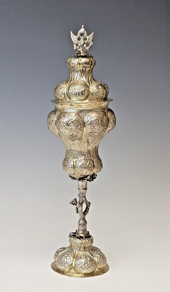 Rare Large 18C Russian Gilt Silver Chalice