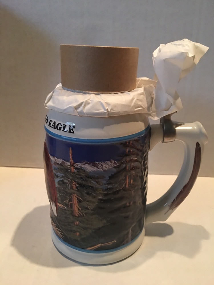 NIB-Budweiser Anheuser-Busch American Bald Eagle Series "Spring" Lidded Stein