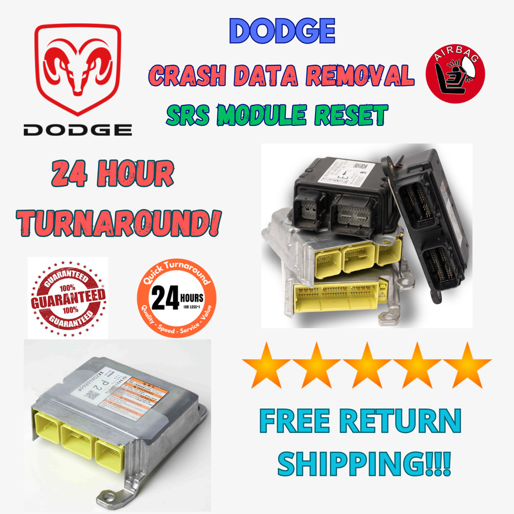 DODGE RAM SRS RESTRAINT CONTROL MODULE CRASH CODE REMOVAL RESET SERVICE