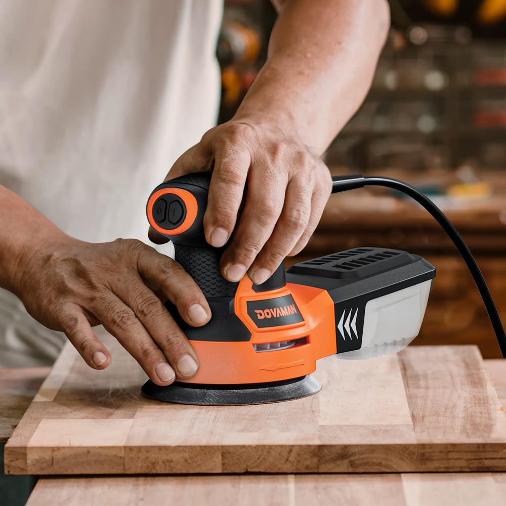 DOVAMAN ROS01A Orbital Sander, 3A Random Orbit Sander, 6 Variable Speeds, Up ...