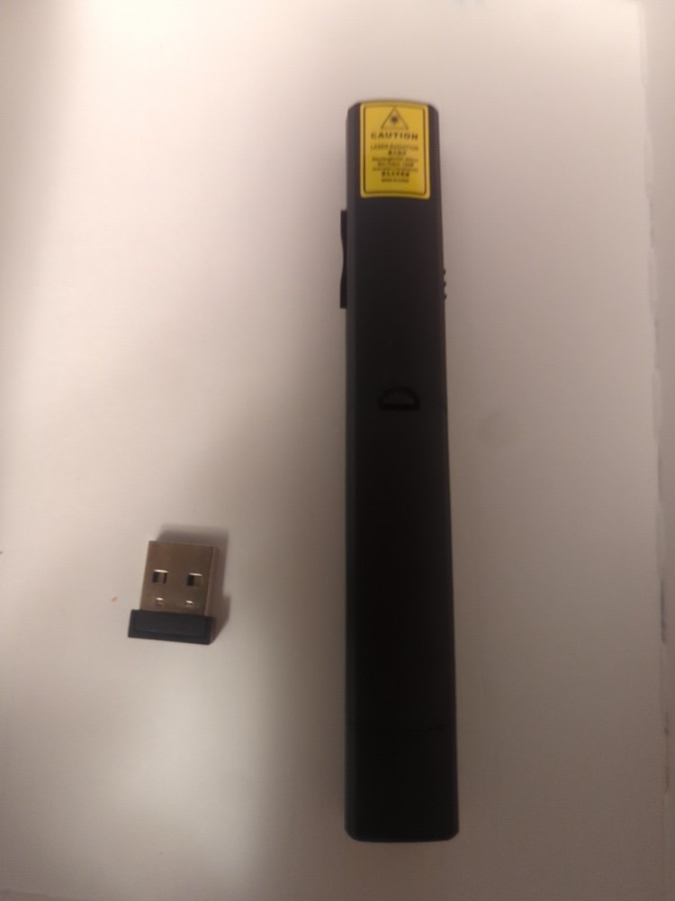 Wireless Presenter Remote with USB Dongle, Clicker, and Laser Pointer