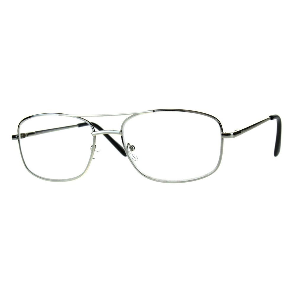 Clear Lens Glasses With Bifocal Reading Lens Metal Rectangular Spring Hinge