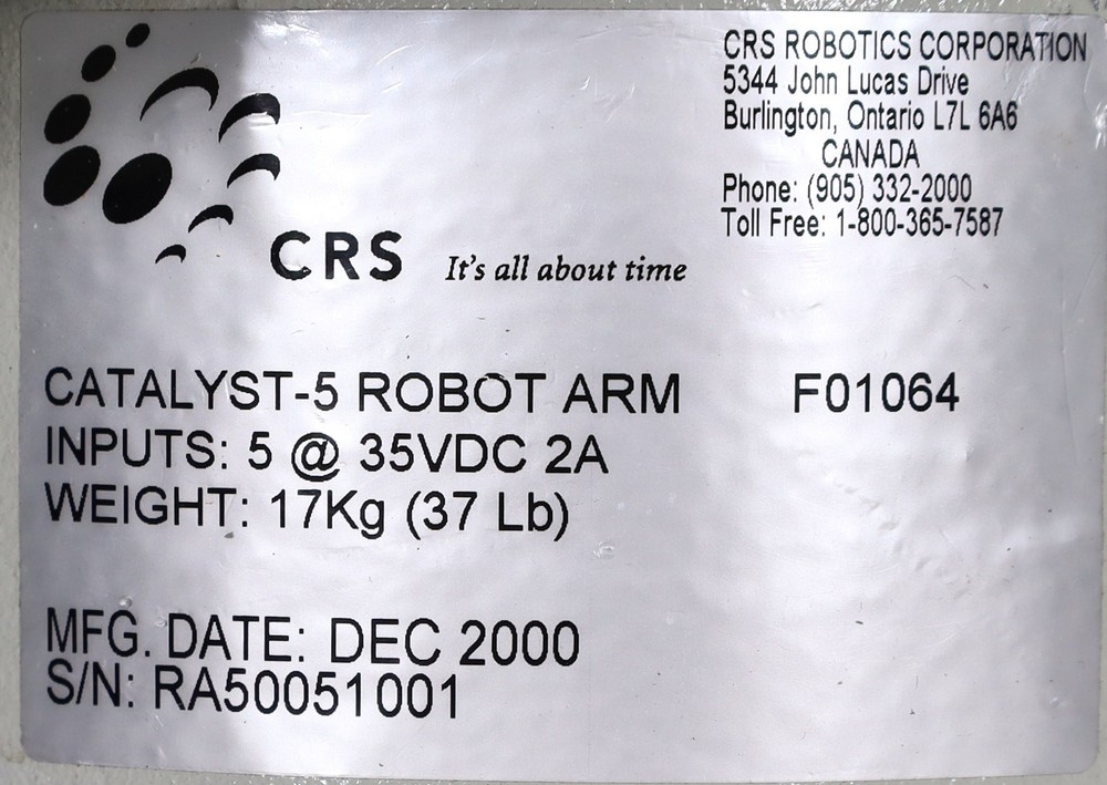 CRS Robotics Catalyst-5 Multi Axis Robotic Arm F01064