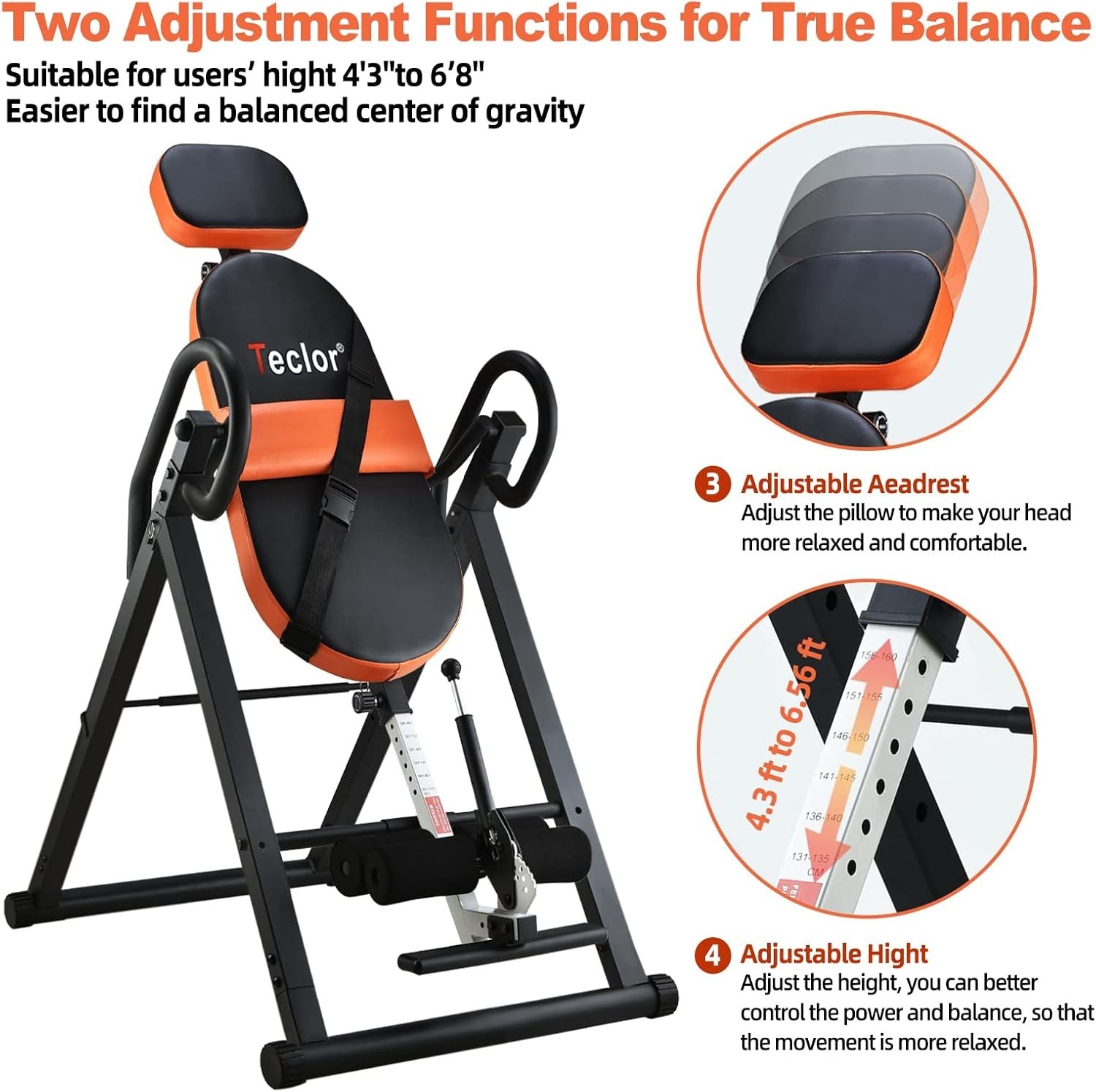Inversion Table for Back Pain Relief, 350 lbs Capacity Strength Training Inve...