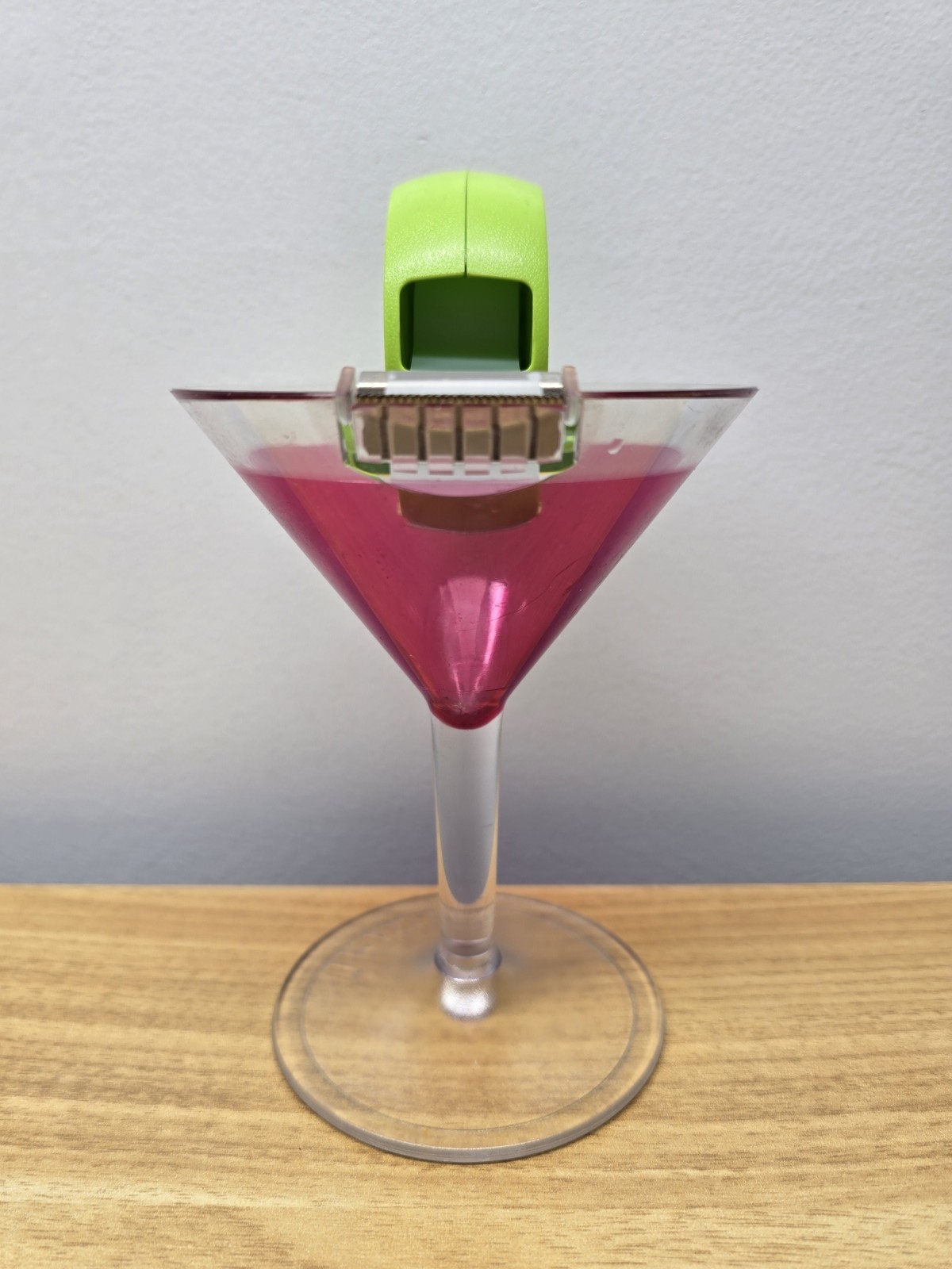 Scotch Tape Dispenser Pink Martini Glass & Lime Cocktail Cosmo Pen Holder