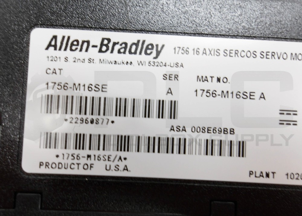 ALLEN BRADLEY 1756-M16SE /A 16 AXIS SERCOS INTERFACE MODULE