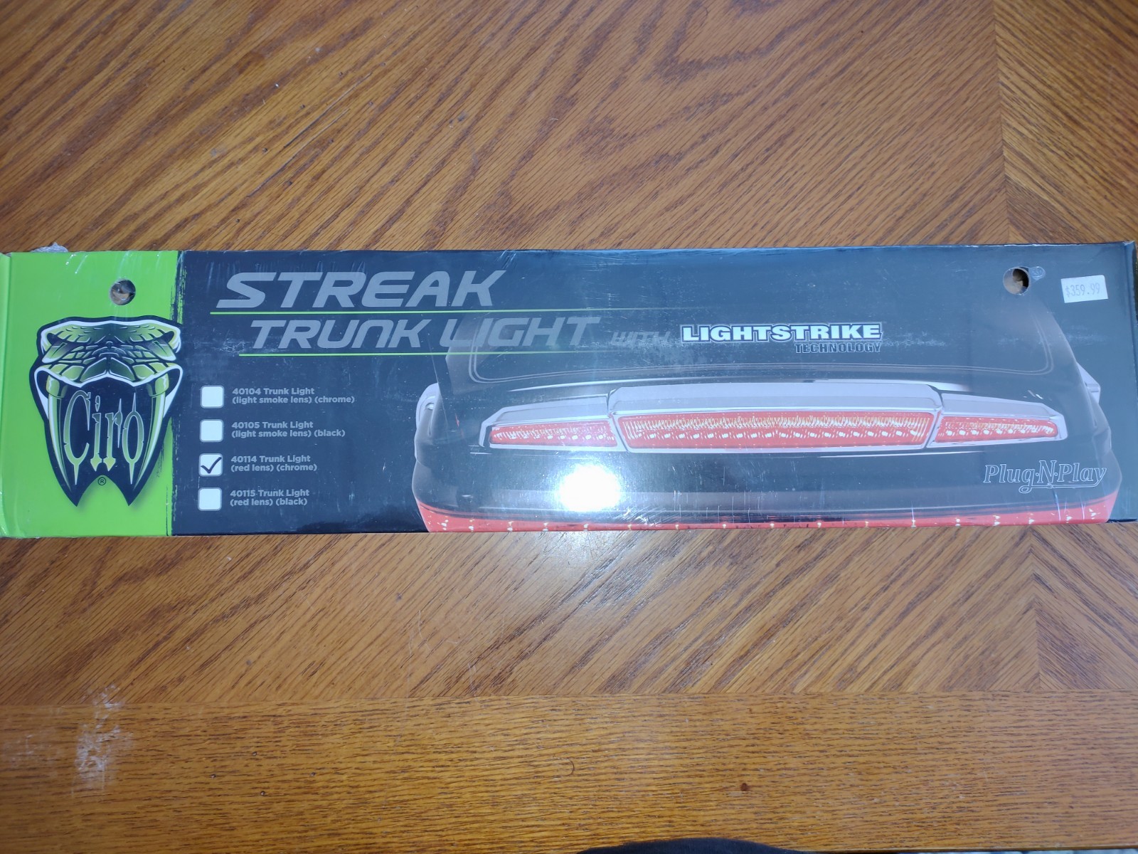 CIRO Streak Trunk Light with Lightstrike Lighting Chrome Red Lens #40114