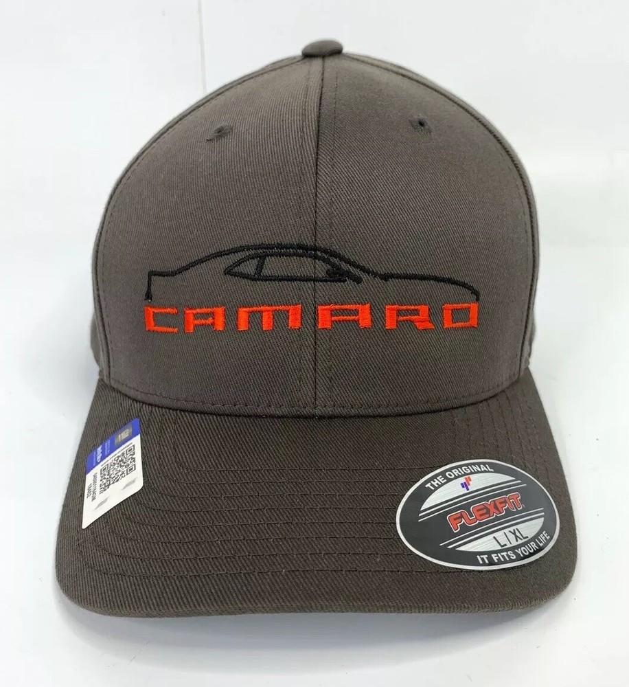 5th Generation Chevy Camaro Hat / Cap - Gray w/ Black Silhouette & Script Emblem