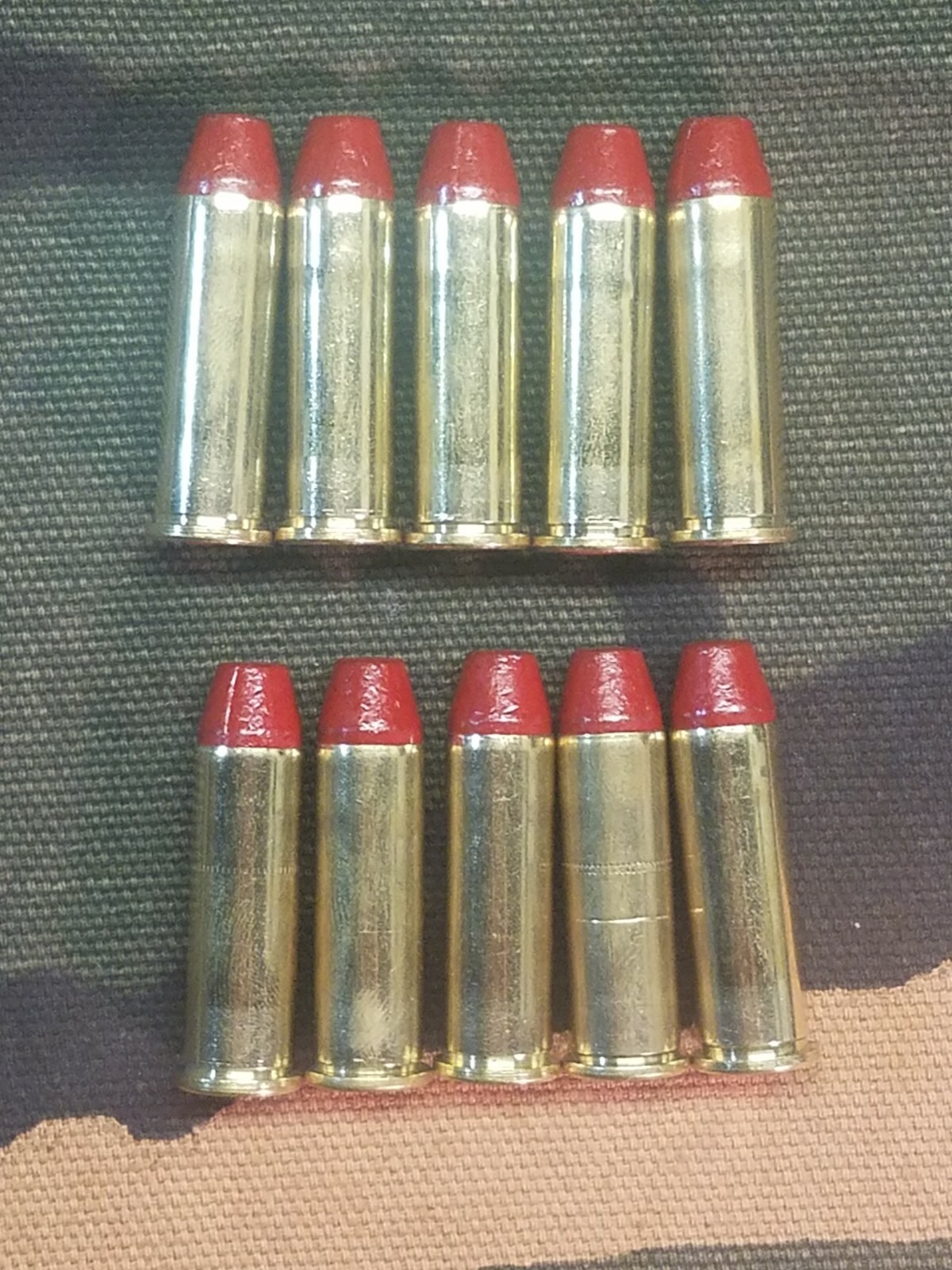 38 SPECIAL SNAP CAPS SET OF 10, RED AND BRASS, REAL 125gr WEIGHT!!!
