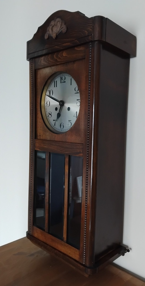 Junghans Vintage RA Pendulum German Wall Clock Oak Case