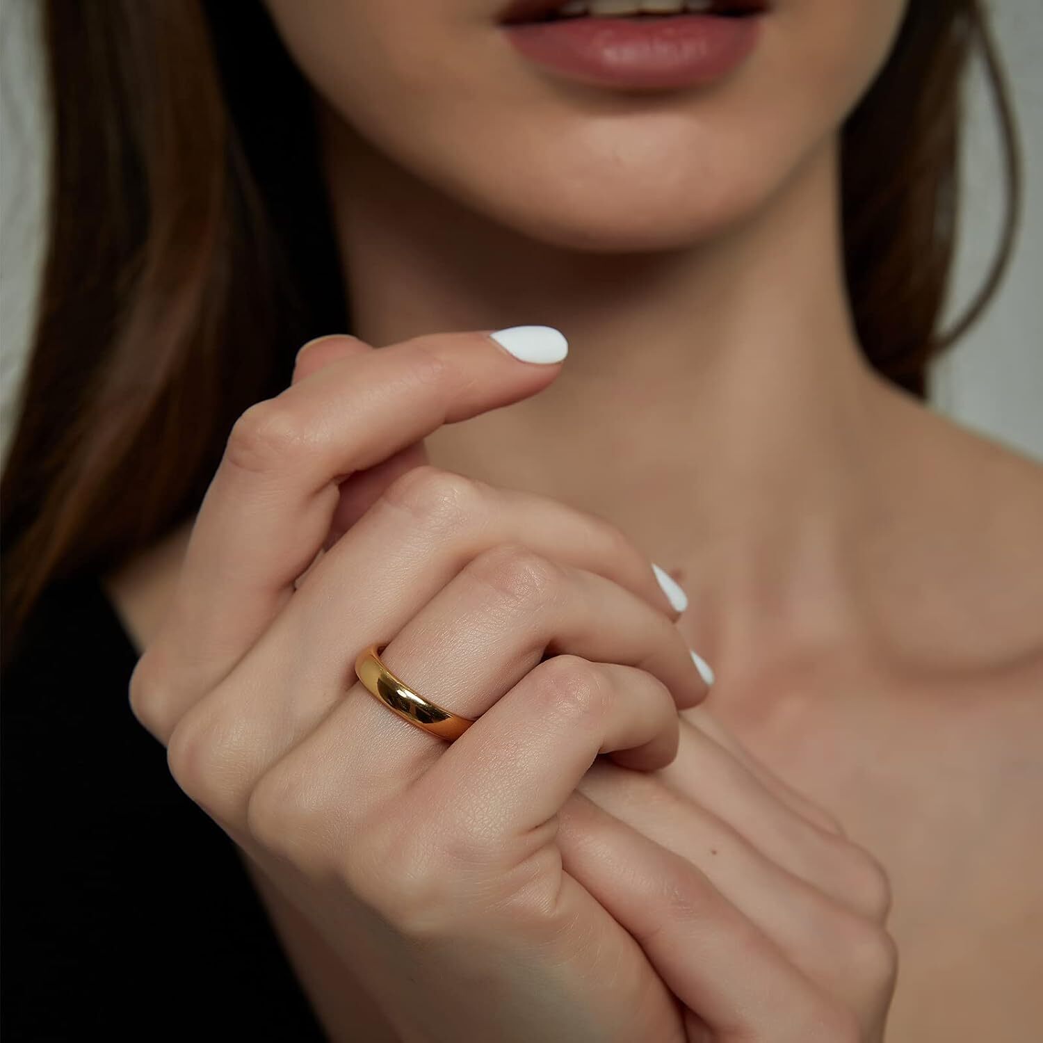 TGNEL 4mm-8mm Dome Fashion Wedding Band Ring for Men Women Comfort Fit 4-15