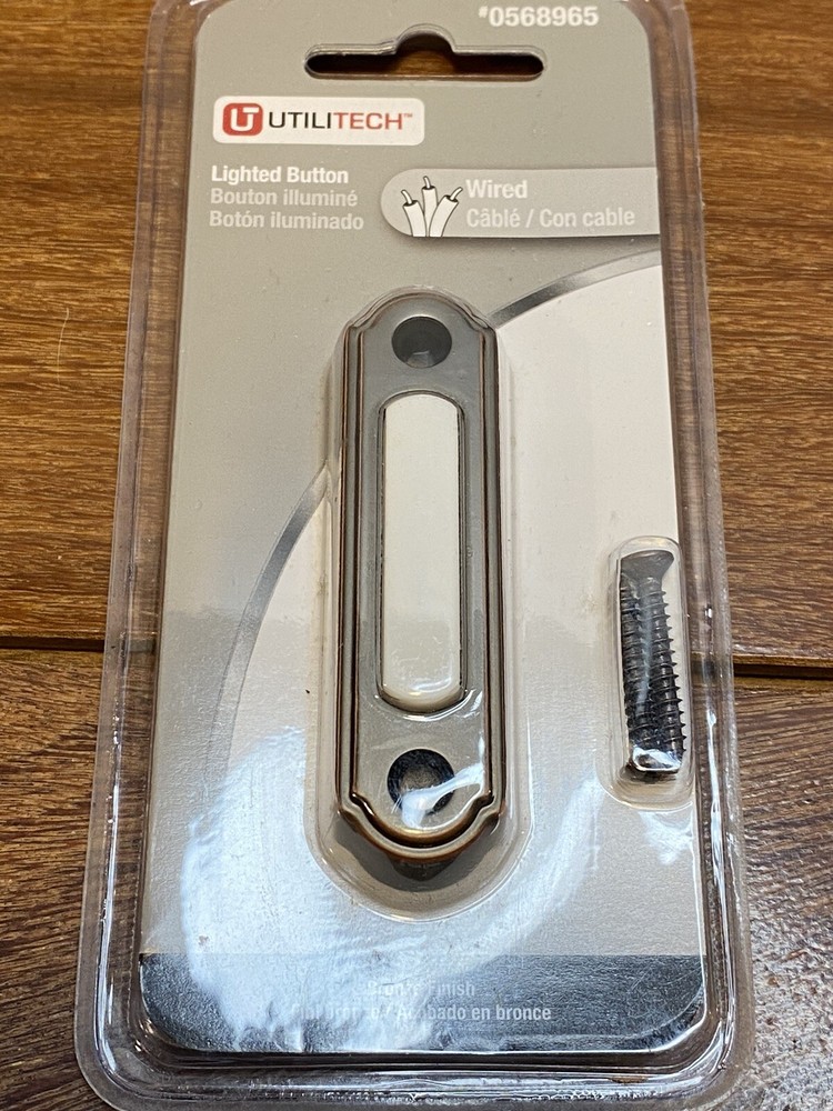 Utilitech Lighted Wired Button Bronze Finish #0568965
