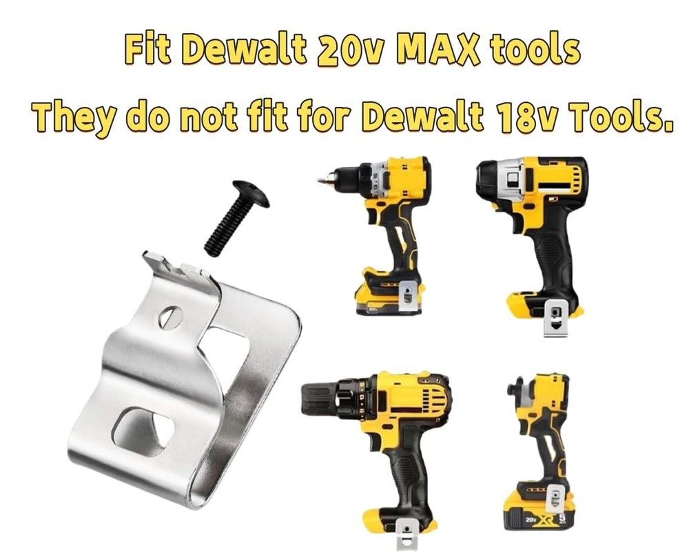Belt Clips 2pcs for De-walt 20V Power Tools, Compatible with, , , ,