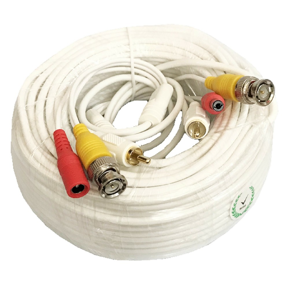 100ft Power Video & Audio Cable Premade Premium  Cable All Security Cameras