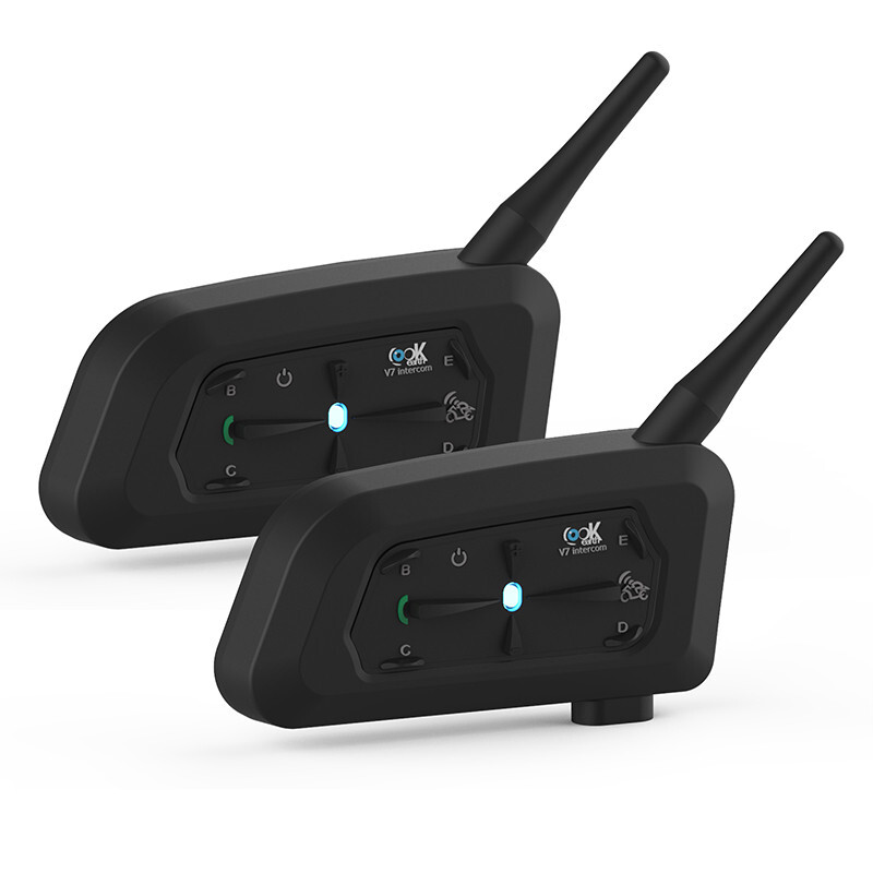 2 x Motorcycle Intercom Bluetooth Intercomunicador Moto Bluetooth 700M 7 Rider