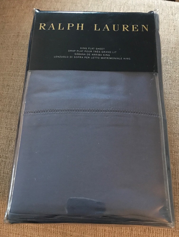 RALPH LAUREN 624 SOLID SATEEN KING FLAT SHEET ~ ROYAL PEACOCK