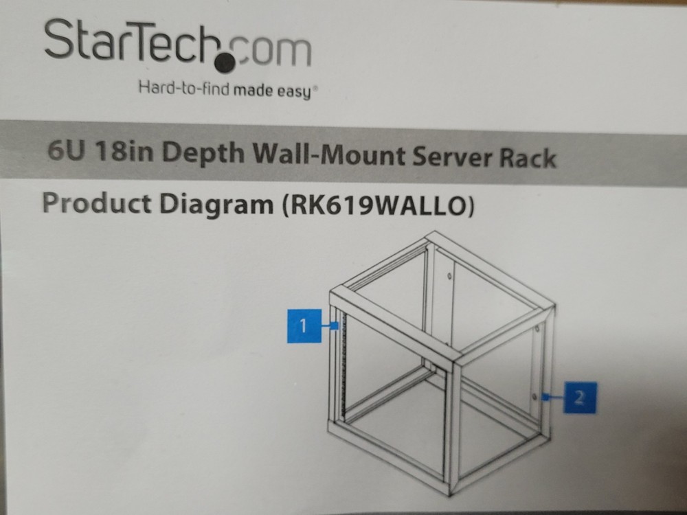StarTech 6U 22in Depth Hinged Open Frame Wall Mount Server Rack